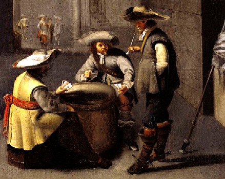 Soldiers Playing Cards and Smoking